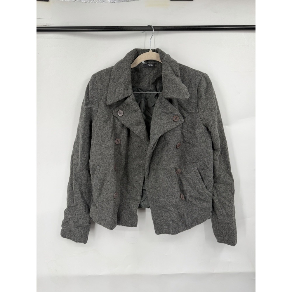 Sparkle & Fade Anthropologie Wool Blend Nautical Y2K Jacket Women S Gray
